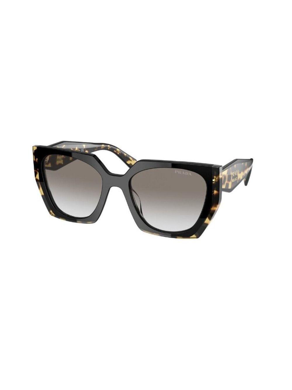 New Prada Women's Sunglasses Black Square Grey Lens Injected Frame PR 15WS 54